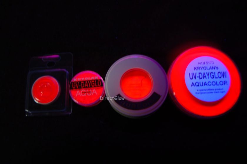 Kryolan UV Dayglow AquaColor Eyeshadow Make Up  Red  738435651855 