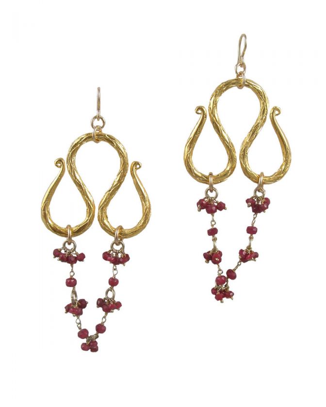 Devon Leigh Ruby Drop Earrings  