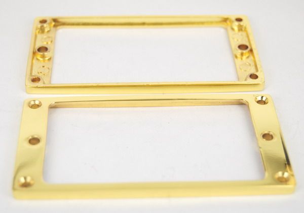 Flat Bottom Metal Humbucker Pickup Mounting Ring Gold  