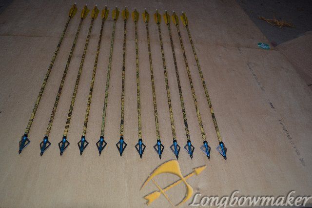 Distinctive Handmade Carbon Archery 6 Arrows Longbow feathers  