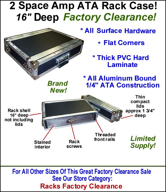 SPACE 16 DEEP ATA AMP RACK CASE   FACTORY CLEARANCE SALE  