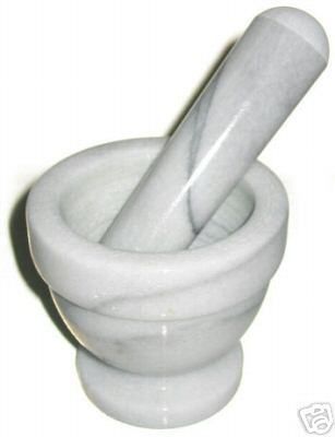 NEW 3 Marble Grinder Mortar and Pestle 100% Marble  