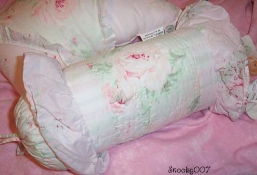 Rachel Ashwell GARDEN ROSE Bolster Neck Roll pillow NWT  