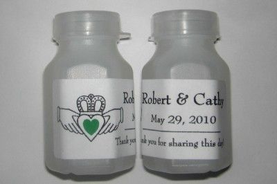 60 IRISH CLADDAGH WEDDING BUBBLE LABELS FAVORS  