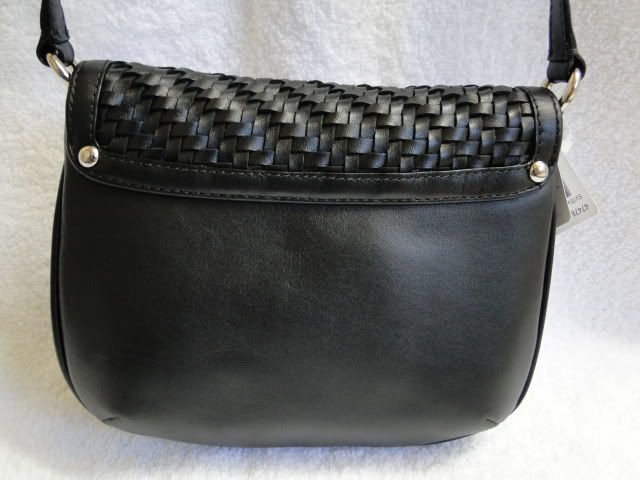 Authentic New $238 COACH Crossbody Black KRISTIN WOVEN LEATHER FASHION 