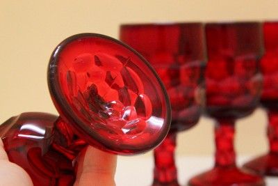 Ruby Red, Viking Glass, Georgian Wine Goblets Glasses  