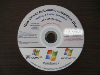 Automatic Driver Installation DVD for Windows 7 Vista XP Drivers for 