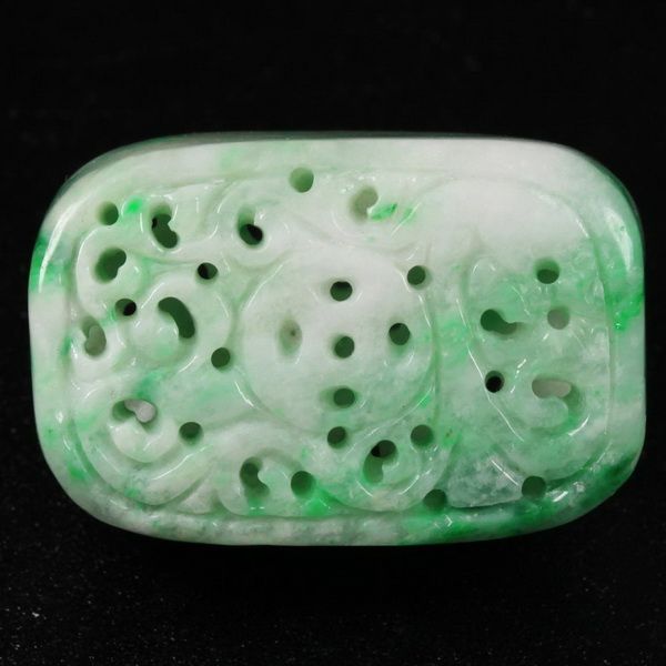 Hollow Sculp Box Green Pendant Natural Untreated Grade A Chinese Jade 