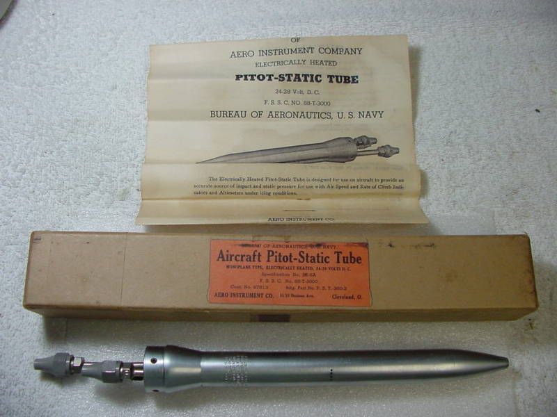 WWII NAVY AIRCRAFT PITOT   STATIC TUBE AERO INST   NIB  