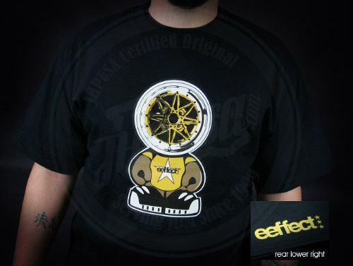 EEFFECT APPAREL WHEEL HEADS TSHIRT BLACK EQUIP 03 LARGE  