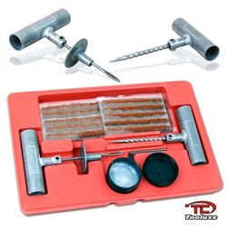 TIRE REPAIR KIT 35PC FLAT AUTO WHEEL PLUG HAND TOOLS  