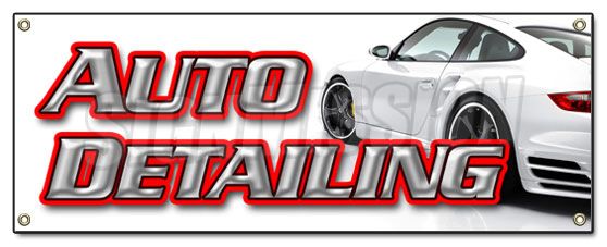 AUTO DETAILING BANNER SIGN car wash wax signs carwash detail 