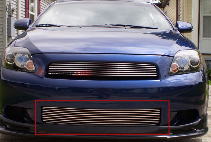 Billet Grille Insert 04   07 Scion TC Front Bumper Polished Aluminum 