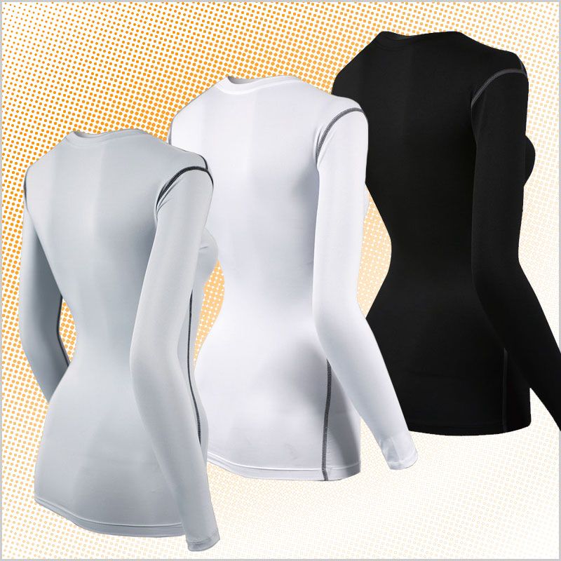   _W04,Long Sleeves Crew Neck Shirts Compression Gear Skin Tops  