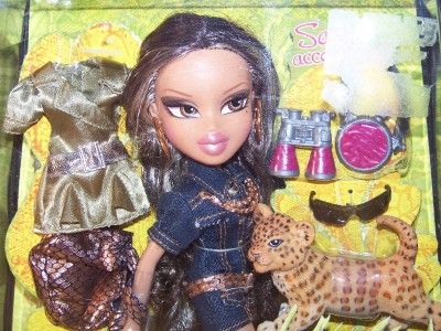 BRATZ WILDLIFE YASMIN NEW BOXED DOLL W/PET CAT NEAT  