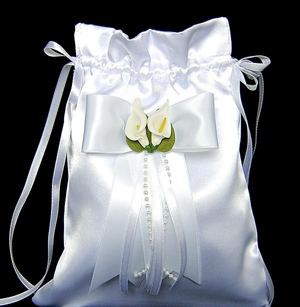 10 Pcs WHITE CALLA LILY FLOWER GIRL BASKET PILLOW BOOK  