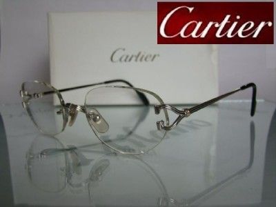 Authentic Vintage SILVER CARTIER RIMLESS Glasses Frames  