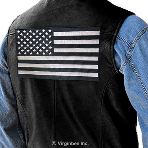 HUGE USA FLAG UNITED STATES AMERICA SUBDUED COLORS BLACK GRAY BIKER 