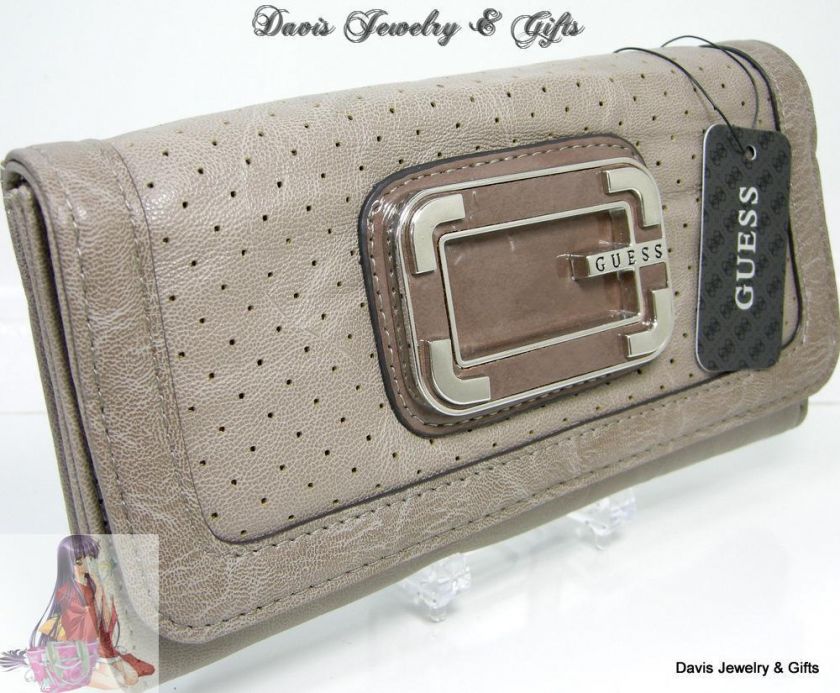 Guess G Logo Checkbook Wallet Evelyn Slg Purse Bag NWT  