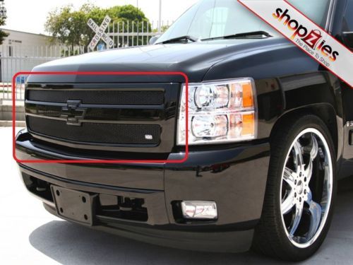 CHEVY SILVERADO 1500 07 10 BLACK MESH GRILLE UPPER 2PC  