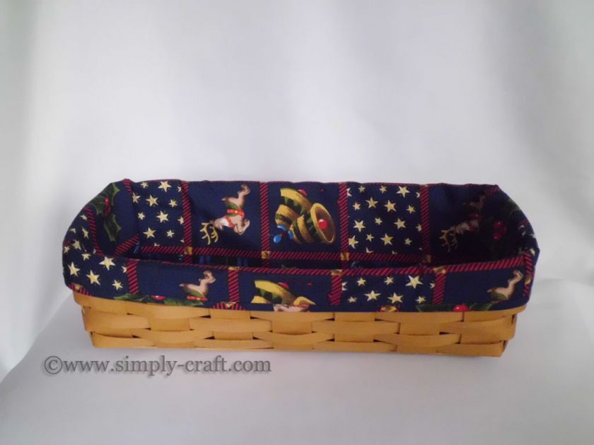 Custom CHRISTMAS Plaid Liner For Longaberger Bread Basket Holly Candy 