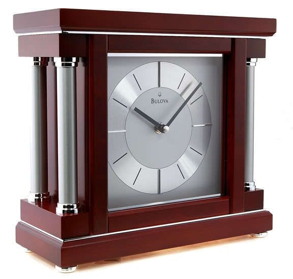 BULOVA MANTEL WOOD CLOCK AMBIANCE B7651 FREE ENGRAVING  