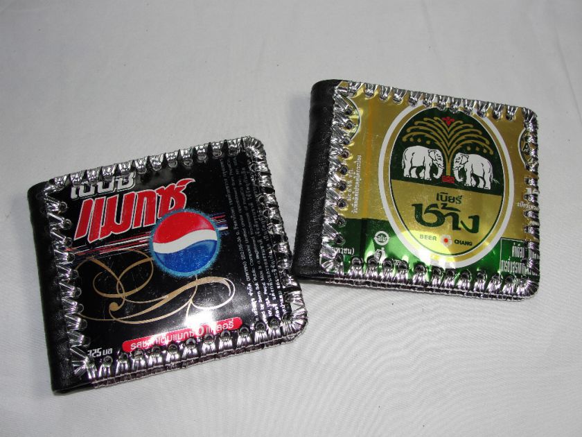 Recycled Thai Beer, Coke, or Pepsi Can Bifold Wallet  