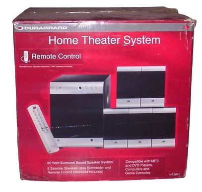 Durabrand Home Theatre System HT 3917 80 Watt w/ Subwoofer, 5 