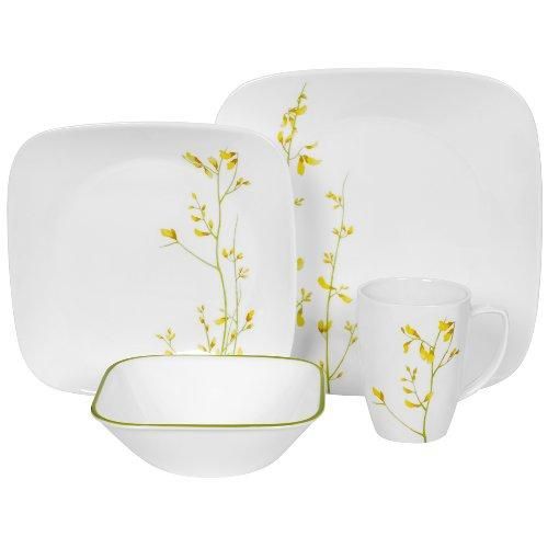 CORELLE KOBE SQUARE 16 PIECE DINNERWARE SET, SERVES 4  