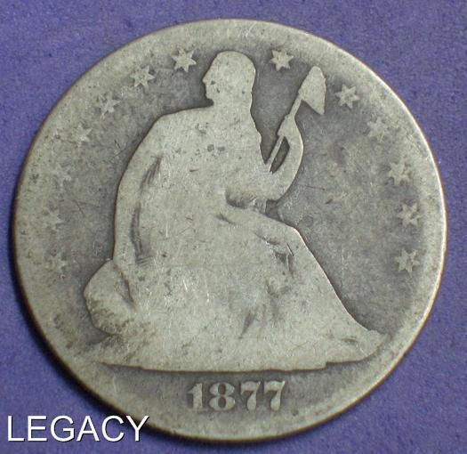 1877 P SEATED LIBERTY HALF DOLLAR EARLY DATE SILVER (GI  