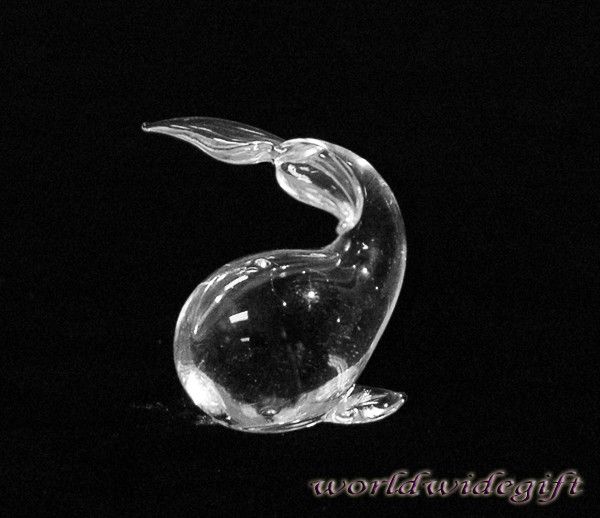 Crystal WHALE Dollhouses Miniature ~ Hand Blown Art Glass Figurine