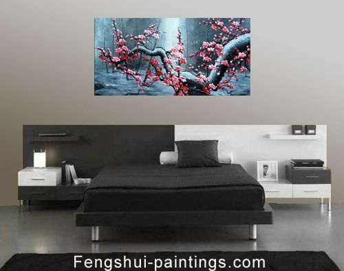 Pintura de Feng de Shui árbol de la flor de cerezo de arte abstracto