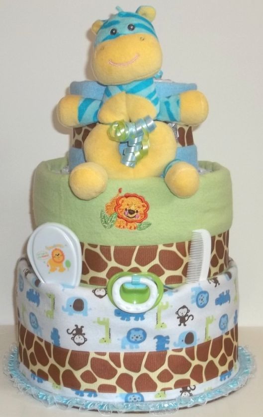 ELITE SAFARI 3 TIER DIAPER CAKE FOR GIRL/BOY/NEUTRAL  