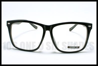 EYEGLASS Frame Clear Lens Oversized BLACK Frame Nerd  