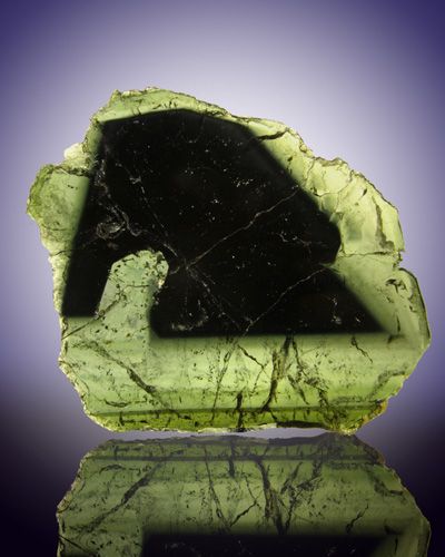 130ctGreen&blk Slice LIDDICOATITE TOURMALINE Madagascar  