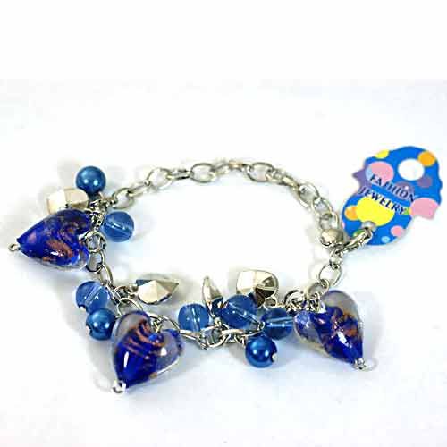   Lampwork Glass Bead Pearl Heart Bracelet Fashion Jewelry Hot  