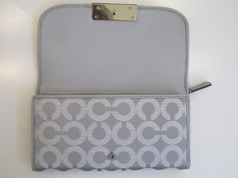 Coach KRISTIN OP ART GRAY SATEEN HOBO Bag & Wallet Set 16811 45105 NWT 