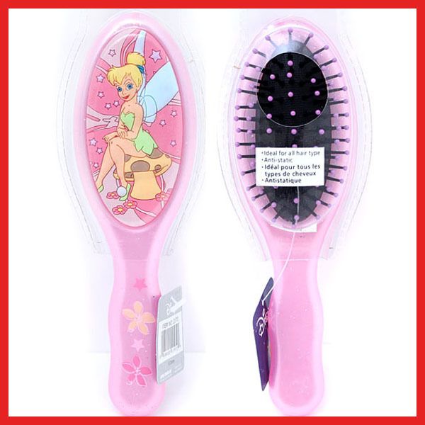 Disney Tinker Bell Hair Brush Comb  Compack Size Pink  