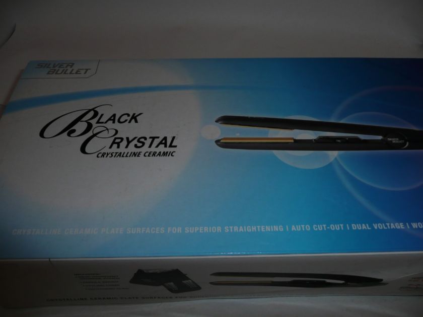 Silver Bullet Black Crystal Hair Straightening Iron NEW  