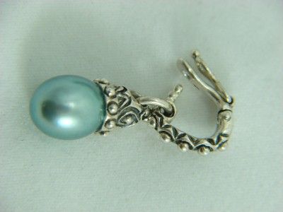   Sterling & 18K Charm Bracelet with Teal Cultured Pearl $180 Retail