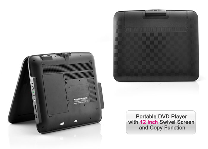 Portable DVD Player 12 Inch Swivel Screen and Copy Function  