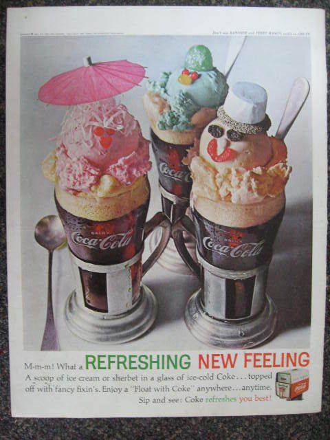 1962 Coca Cola Coke Coca Cola Soda Ad Ice Cream Float  