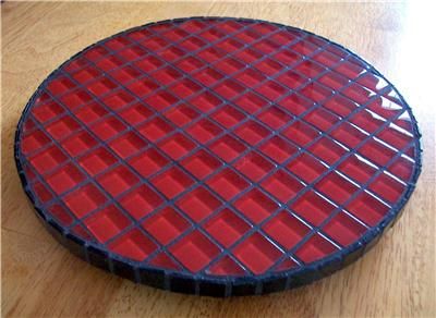 GLASS TILE RED & BLACK MOSAIC LAZY SUSAN  