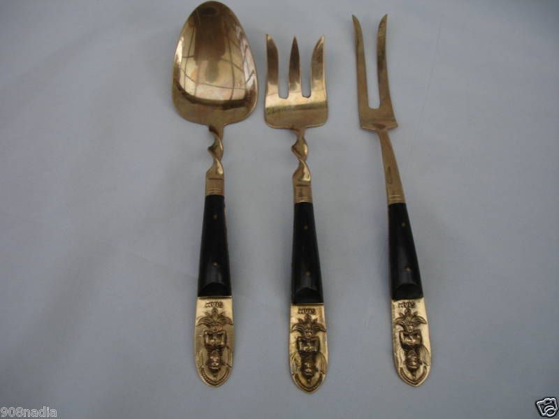 VINTAGE SIAM THAILAND SERVING FORKS/SPOON SET OF 3  