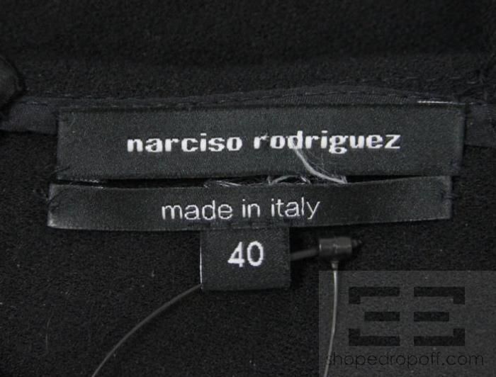 Narciso Rodriguez Black Wool Cutout Back Sleeveless Zipper Dress Size 