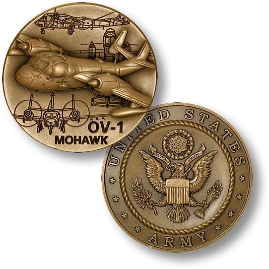   MOHAWK STOL GRUMMAN IRONWORKS BRONZE USA MADE MILITARY CHALLENGE COIN