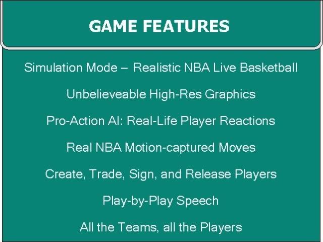 NBA Live 99 Features