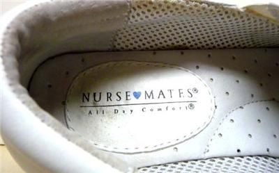 NURSE MATES KARINA ALL DAY COMFORT WHITE LEATHER SHOES  SZ 7 M  