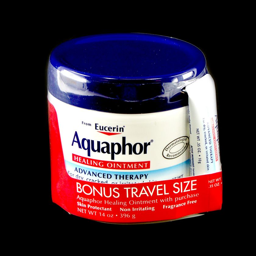 Eucerin Aquaphor Healing Ointment 14 Oz Jar w/ Bonus Travel Size 24561 