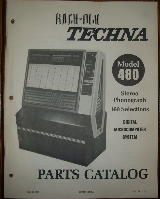 ORIGINAL ROCK OLA 480 TECHNA PARTS CATALOG  